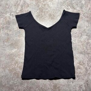 Elegant Black V-Neck Women's Tee